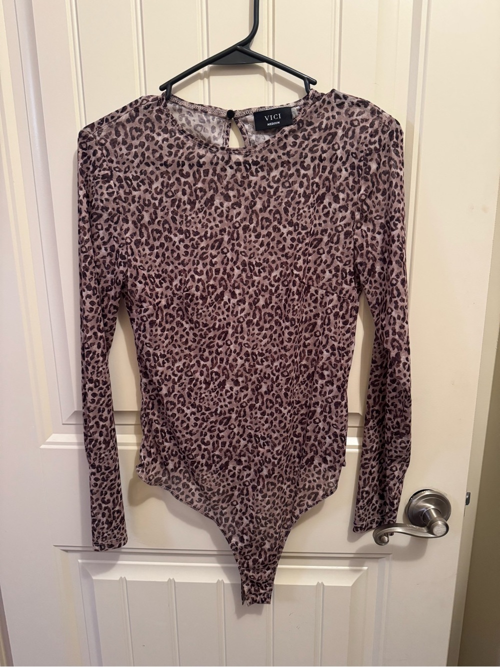 VICI Mauve Leopard-Print Long Sleeve Bodysuit